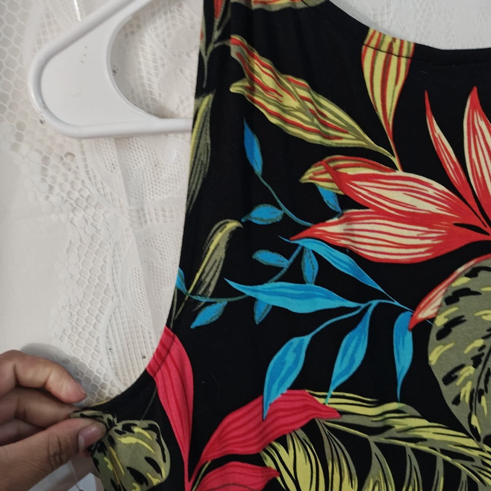 Tribal Vibrant Leaf Print Mini Dress - Picture 4 of 13